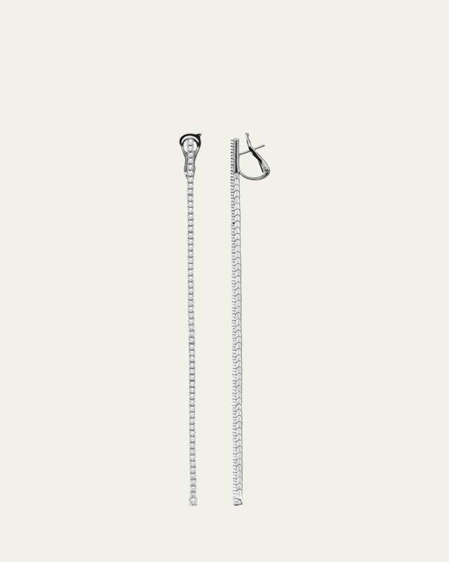 18K White Gold Thick Diamond Tennis Earrings